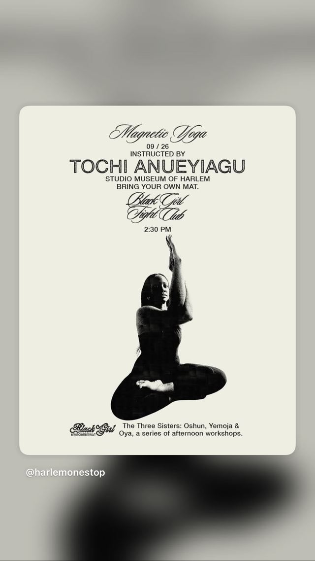 Magnetic Yoga, Sat, Sep 26, Studio Museum of Harlem, Harlem
