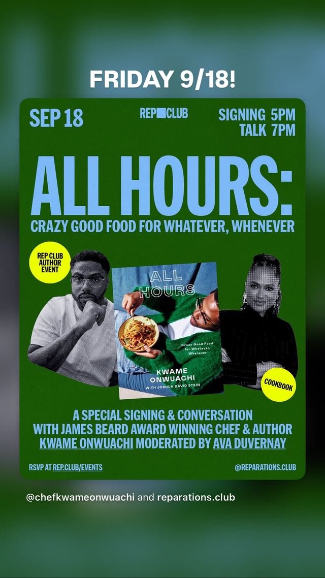 ALL HOURS: Crazy Good Food For Whatever, Whenever, Fri, Sep 18, Rep Club