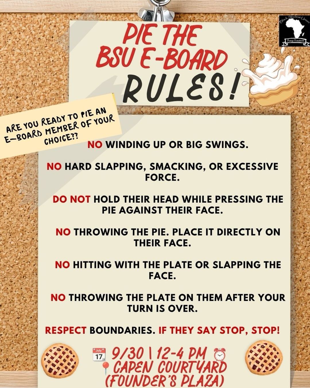 Pie the BSU E-Board — flyer 6