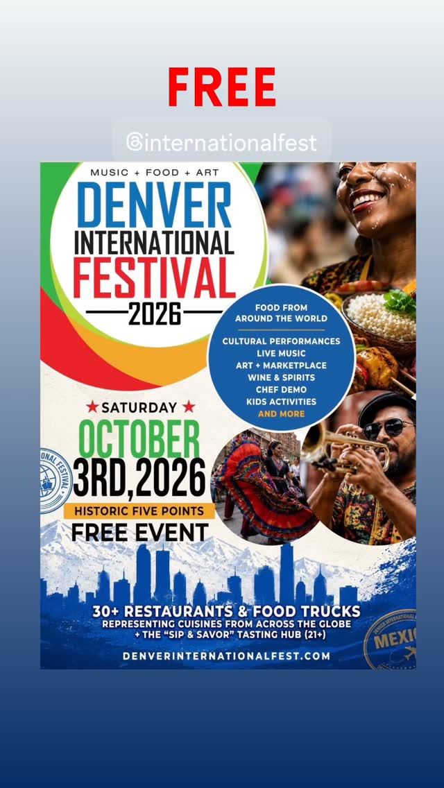 Denver International Festival 2026, Sat, Oct 3, 2736 Welton St, Historic Five Points
