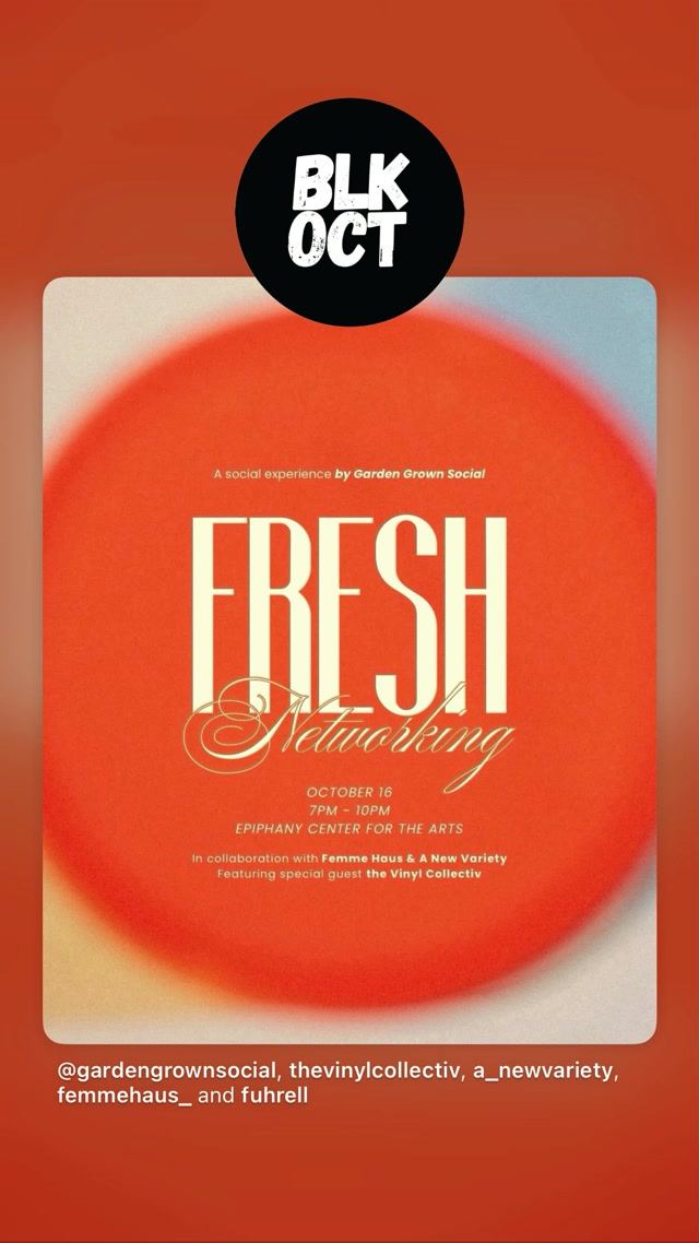 FRESH Networking, Fri, Oct 16, Epiphany Center for the Arts