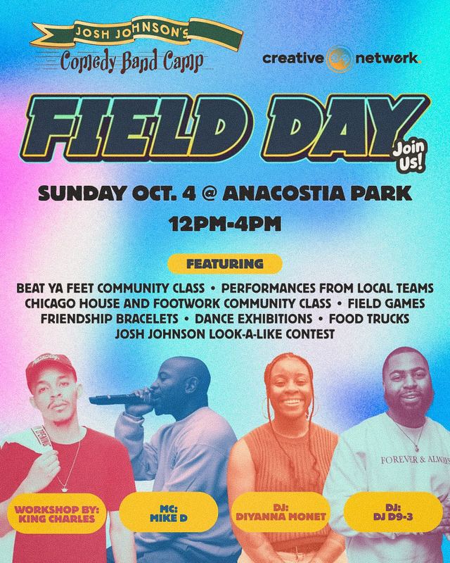 Josh Johnson's Comedy Band Camp FIELD DAY, Sun, Oct 4, Anacostia Park, Anacostia