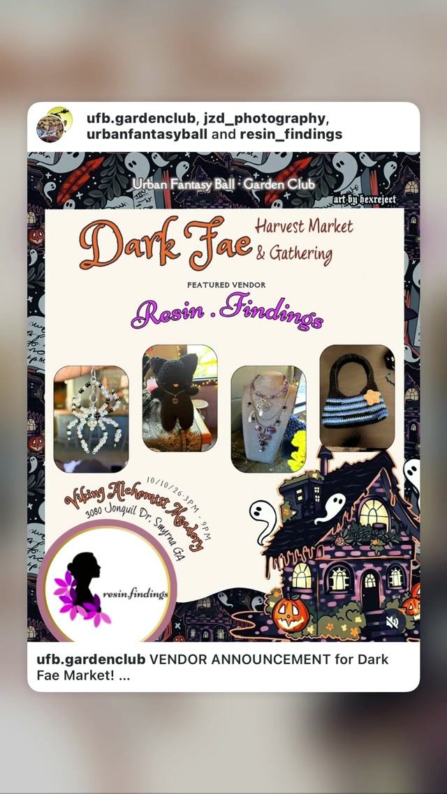 Dark Fae Harvest Market & Gathering, Sun, Oct 18, Urban Fantasy Ball - Garden Club