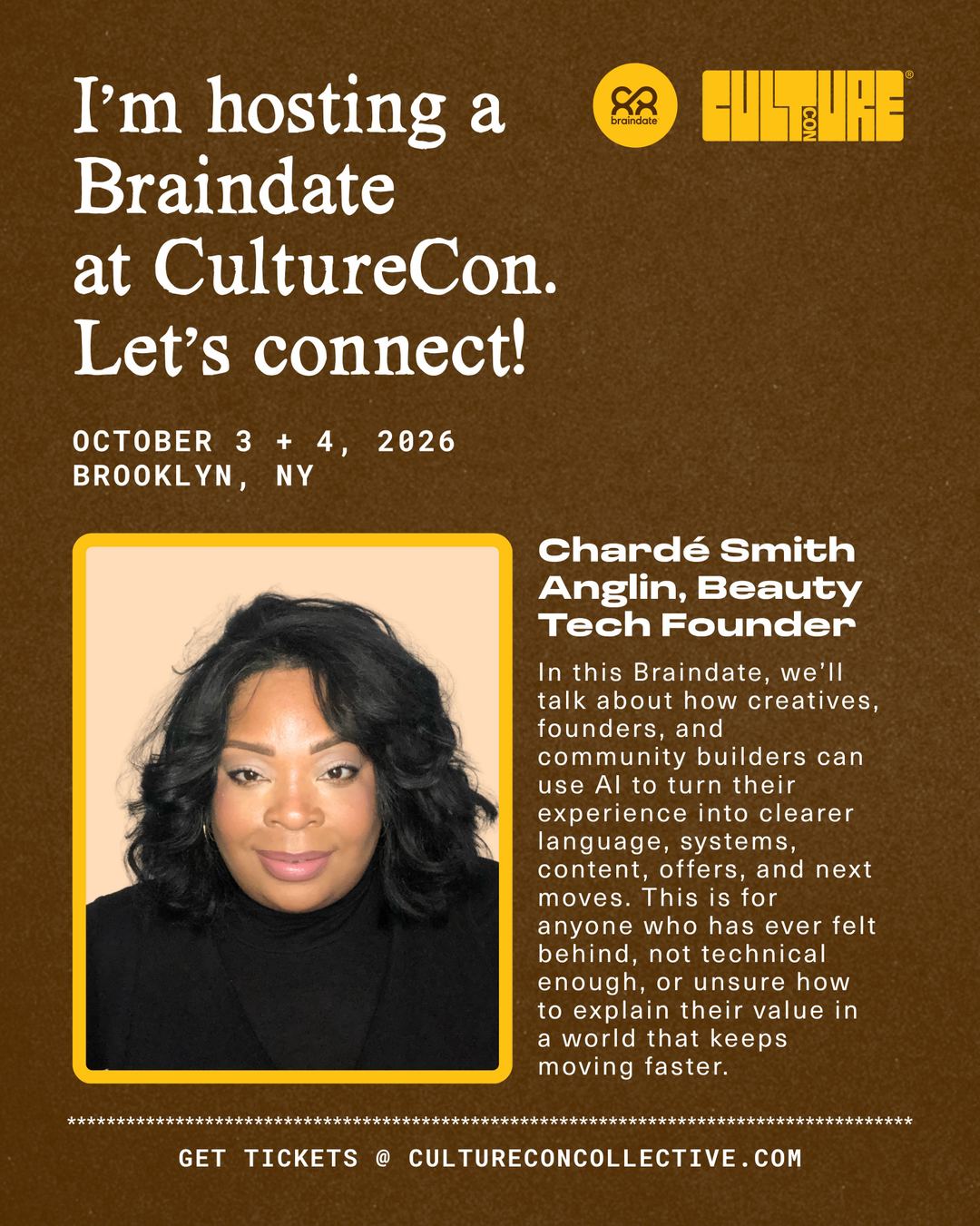 Braindate at CultureCon: You Got the Job. Now Lock In. — flyer 2