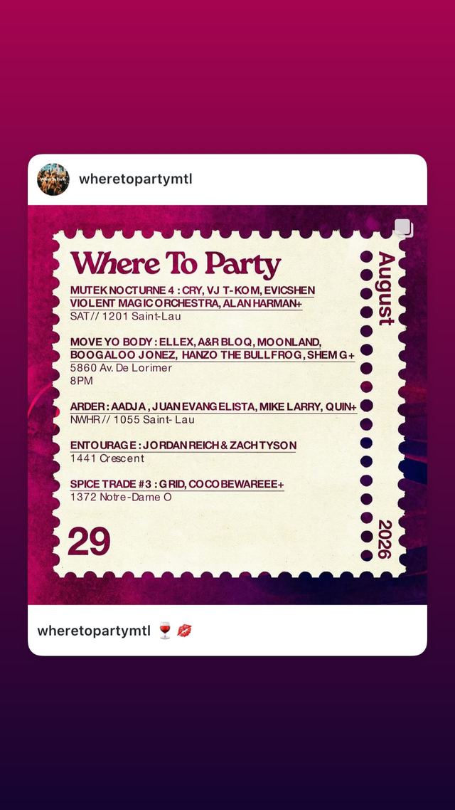 MOVE YO BODY, Sat, Aug 29