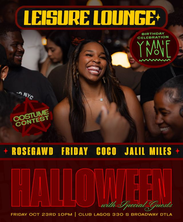 Leisure Lounge Halloween with Special Guests, Fri, Oct 23, Club Lagos