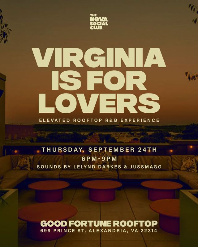 Virginia Is for Lovers, Thu, Sep 24, Good Fortune Rooftop, Alexandria Historical District