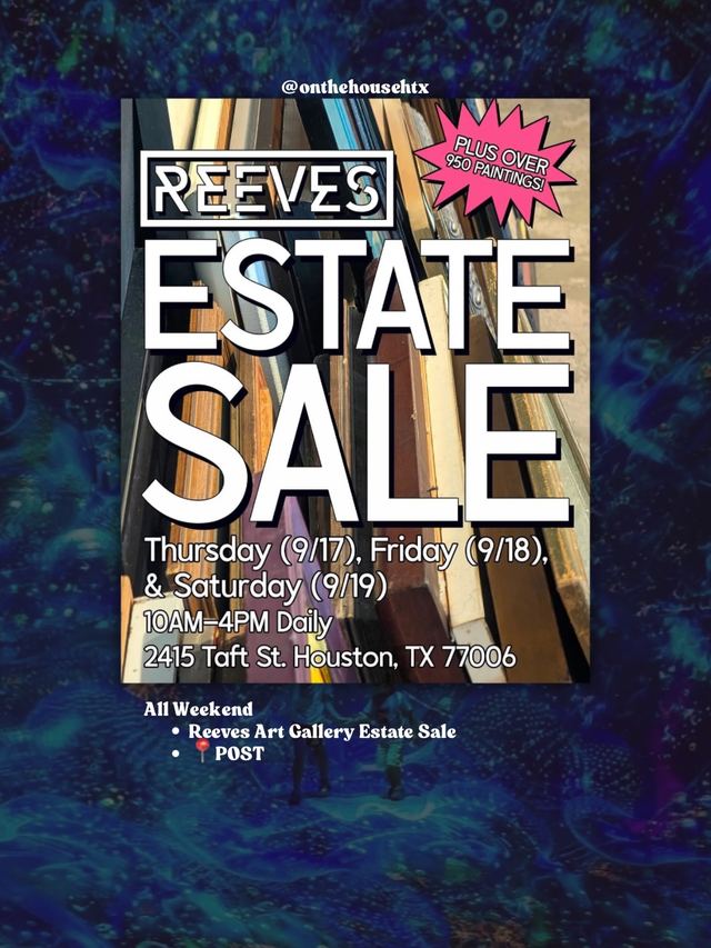 Reeves Art Gallery Estate Sale, Thru Sep 19, Reeves Art Gallery, Montrose
