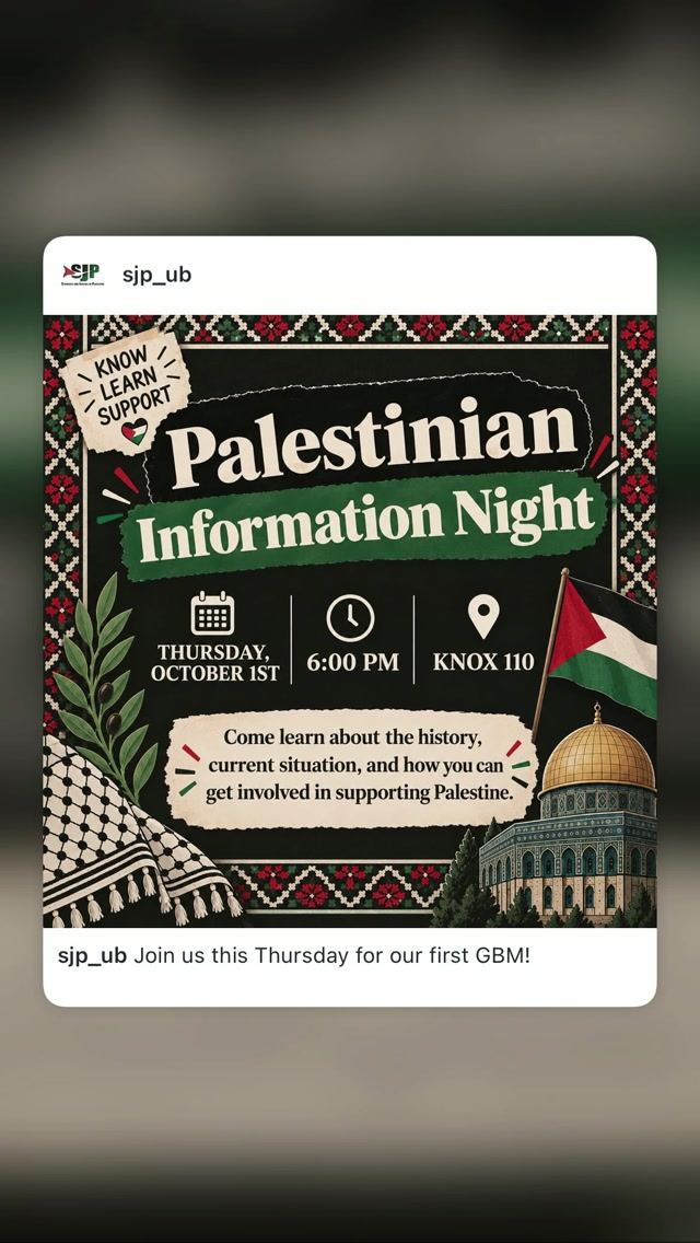 Palestinian Information Night, Thu, Oct 1, KNOX 110
