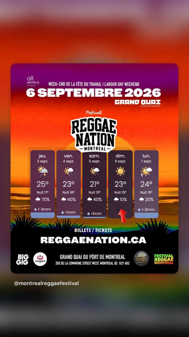 Reggae Nation Montreal, Sun, Sep 6, Grand Quai du Port de Montreal, Ville-Marie