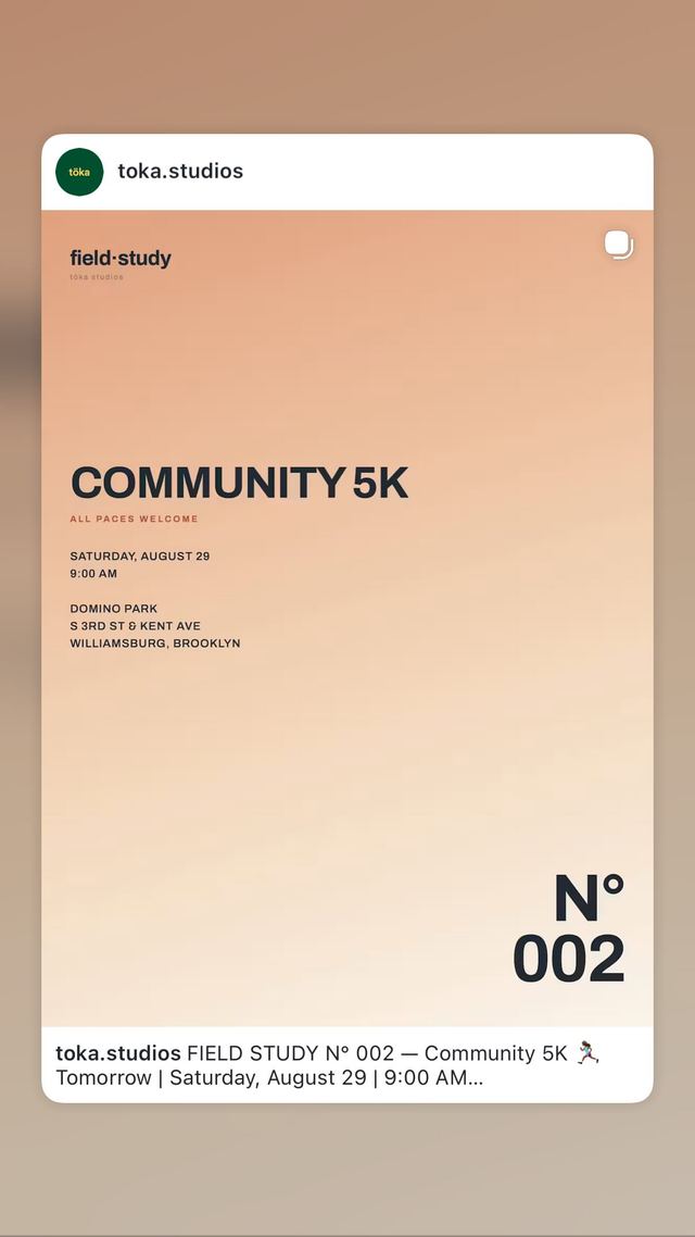 COMMUNITY 5K, Sat, Aug 29, Domino Park, Williamsburg