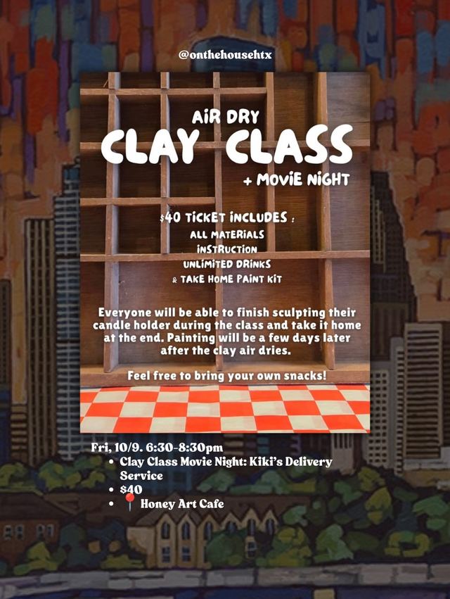 Clay Class Movie Night: Kiki's Delivery Service, Fri, Oct 9, Honey Art Cafe