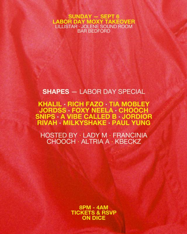 Labor Day Moxy Takeover, Sun, Sep 6, LilliStar, Williamsburg