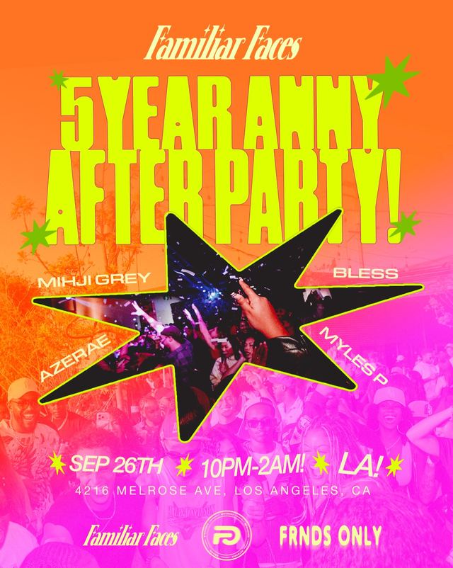 After Party, Sat, Sep 26, 4216 MELROSE AVE