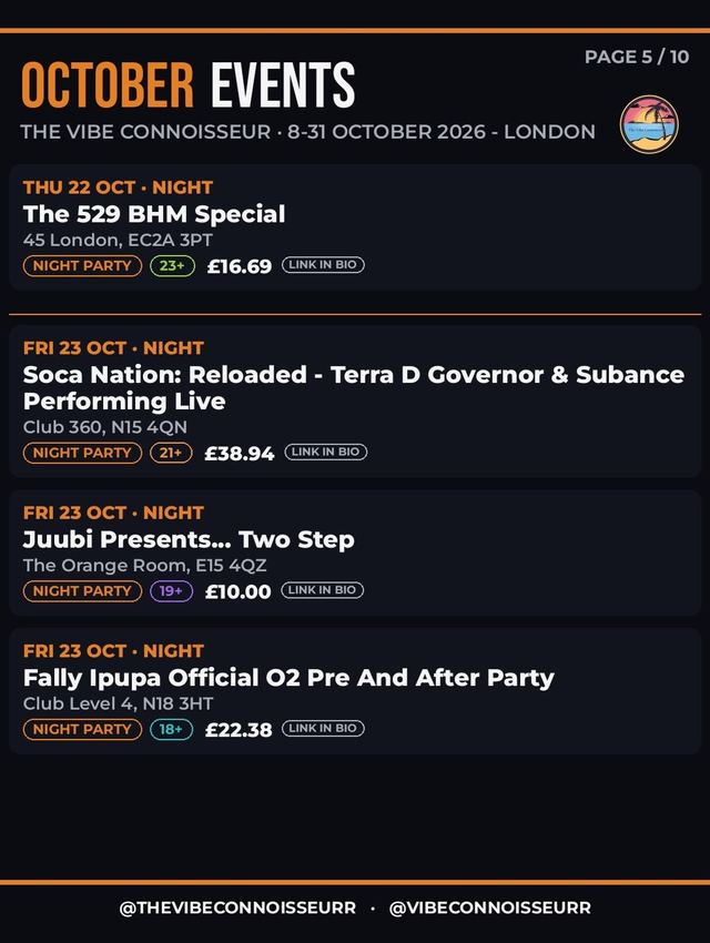 Soca Nation: Reloaded - Terra D Governor & Subance Performing Live, Fri, Oct 23, Club 360