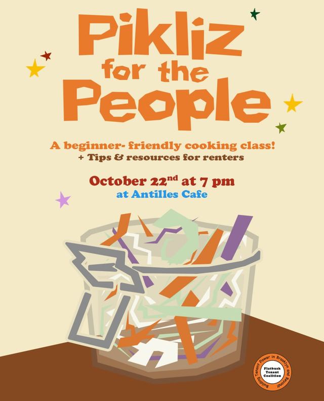 Pikliz for the People, Thu, Oct 22, Antilles Cafe, Flatbush