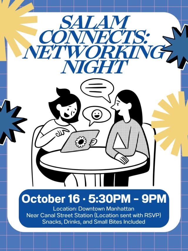 Salam Connects: Networking Night, Fri, Oct 16, NEW YORK, NY, Downtown Manhattan