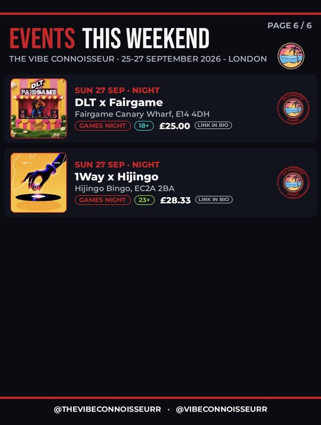 DLT x Fairgame, Sun, Sep 27, Fairgame Canary Wharf