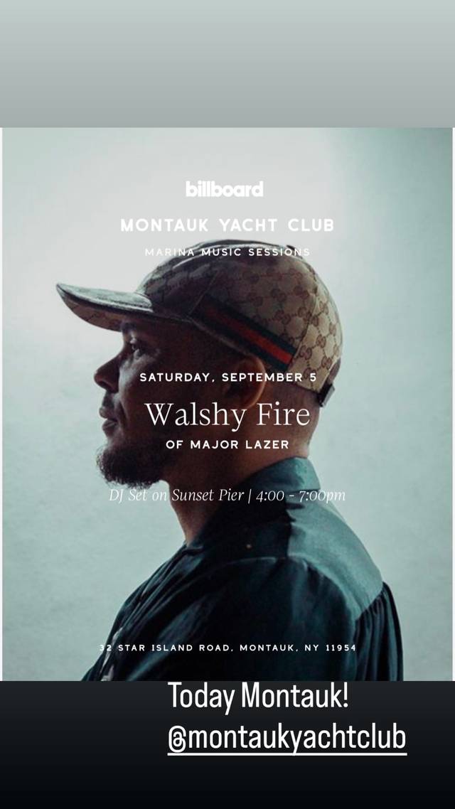 Walshy Fire of Major Lazer, Sat, Sep 5, Montauk Yacht Club
