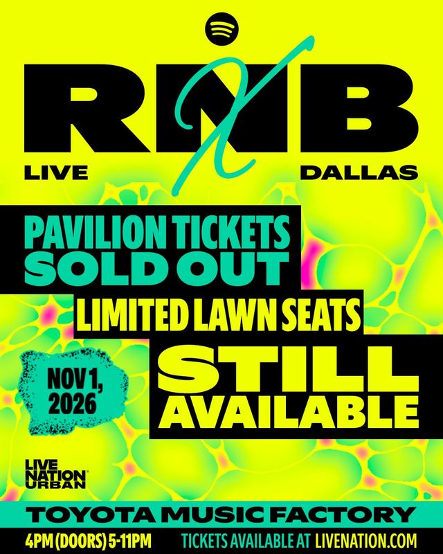 RNB X Live Dallas, Sun, Nov 1, Toyota Music Factory