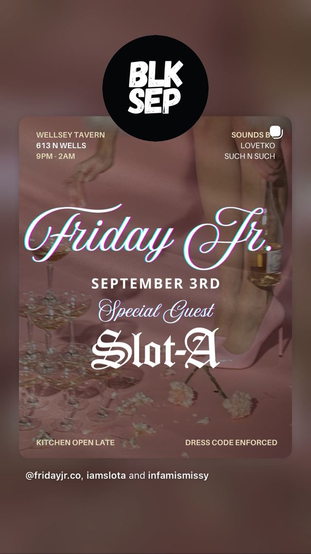 Friday Fr., Thu, Sep 3, Wellsey Tavern, River North