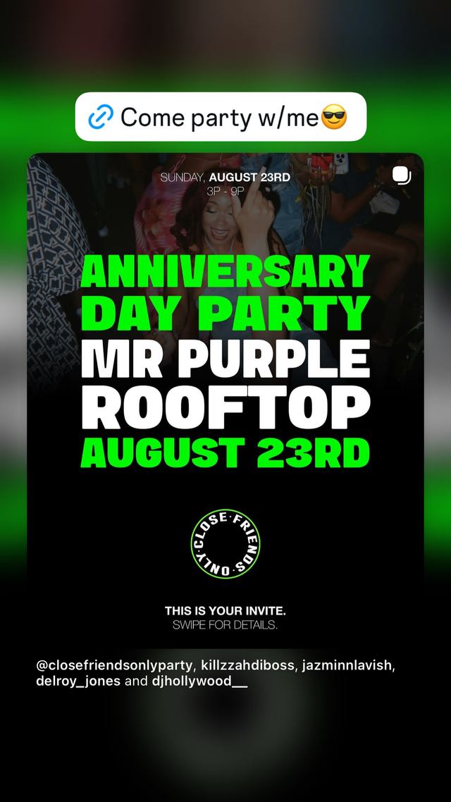 Anniversary Day Party, Sun, Aug 23, Mr. Purple, Lower East Side