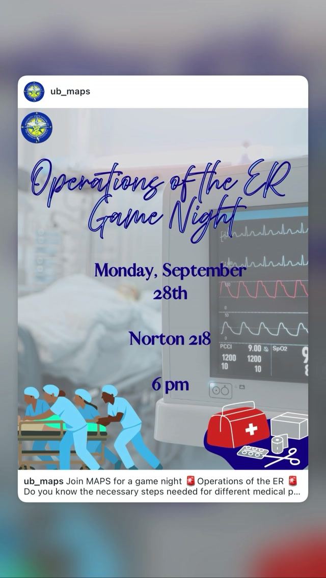 Operations of the ER Game Night, Mon, Sep 28, Norton 218