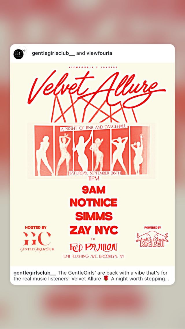 Velvet Allure, Sat, Sep 26, Red Pavilion, Bushwick