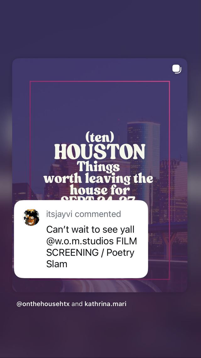 FILM SCREENING / Poetry Slam, Thru Sep 27, w.o.m.studios