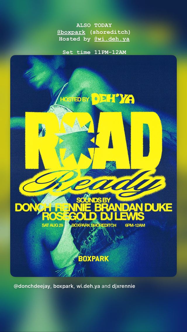 ROAD READY, Sat, Aug 29, Boxpark Shoreditch, Shoreditch