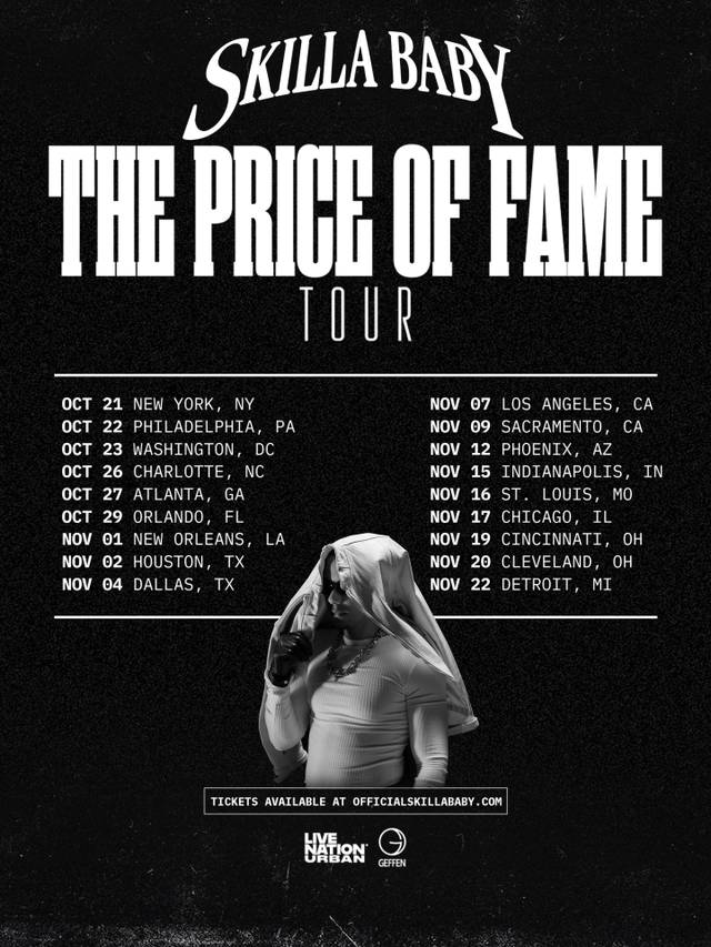 Skilla Baby: The Price of Fame Tour, Sun, Nov 1