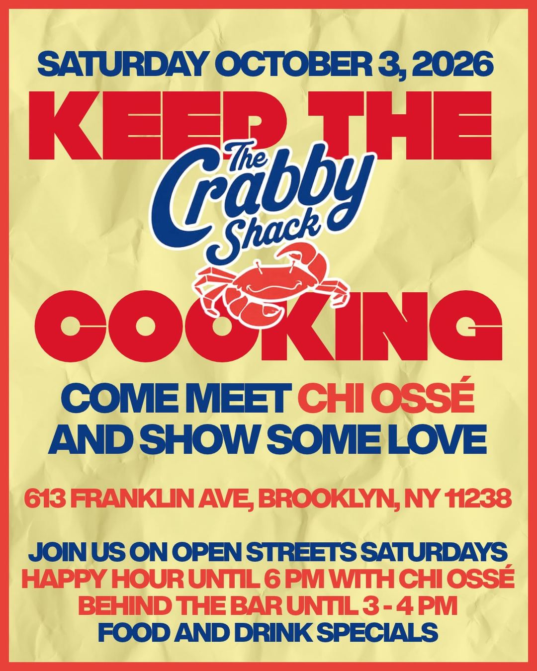 Keep the Crabby Shack Cooking