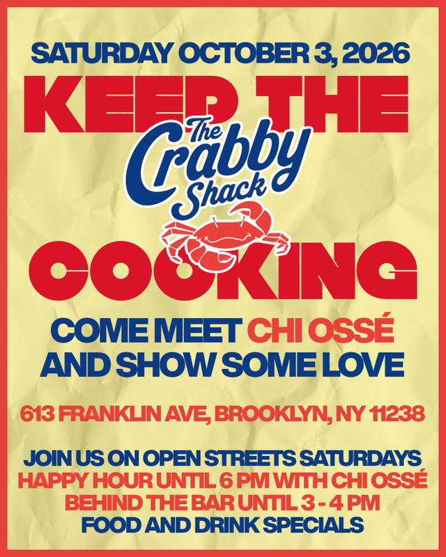 Keep the Crabby Shack Cooking, Sat, Oct 3, The Crabby Shack, Crown Heights