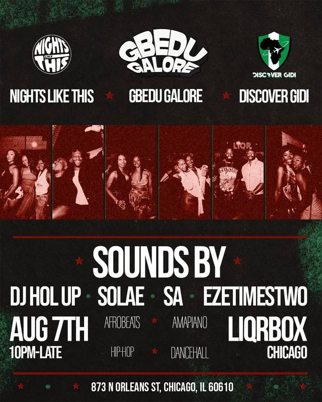 Gbedu Galore, Fri, Aug 7, Liqrbox, River North
