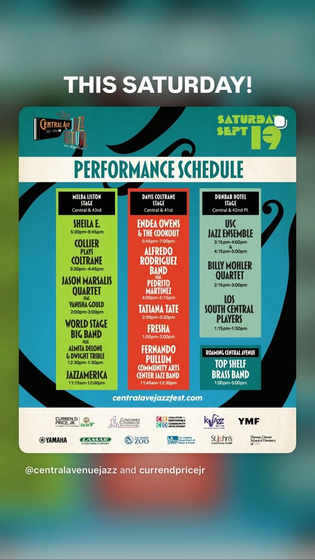 DC Jazz Festival, Sat, Sep 19, Central Ave