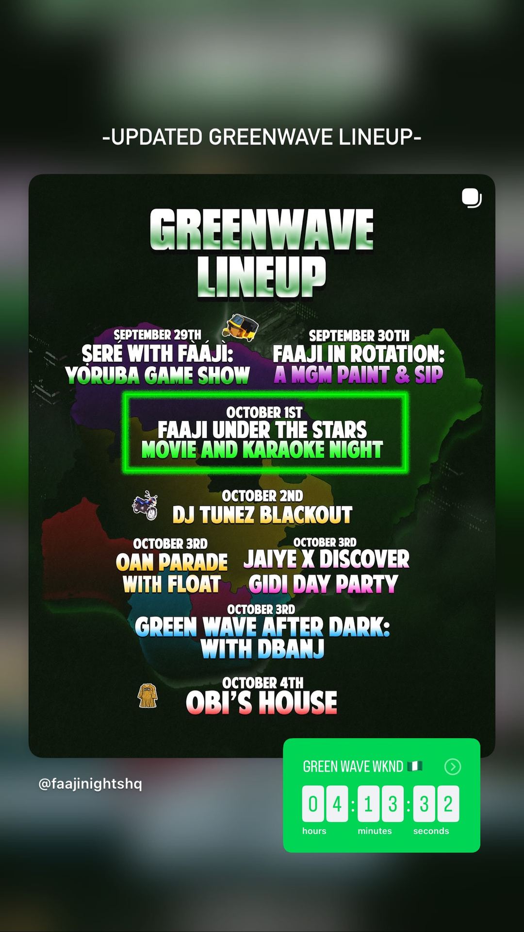 Green Wave After Dark: With Dbanj — flyer 2