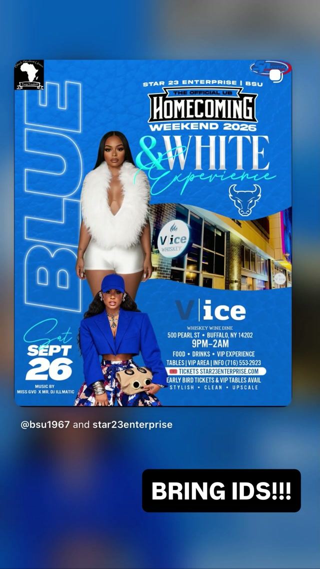 The Official UB Homecoming Weekend 2026 Blue & White Experience, Sat, Sep 26, Vice, Downtown
