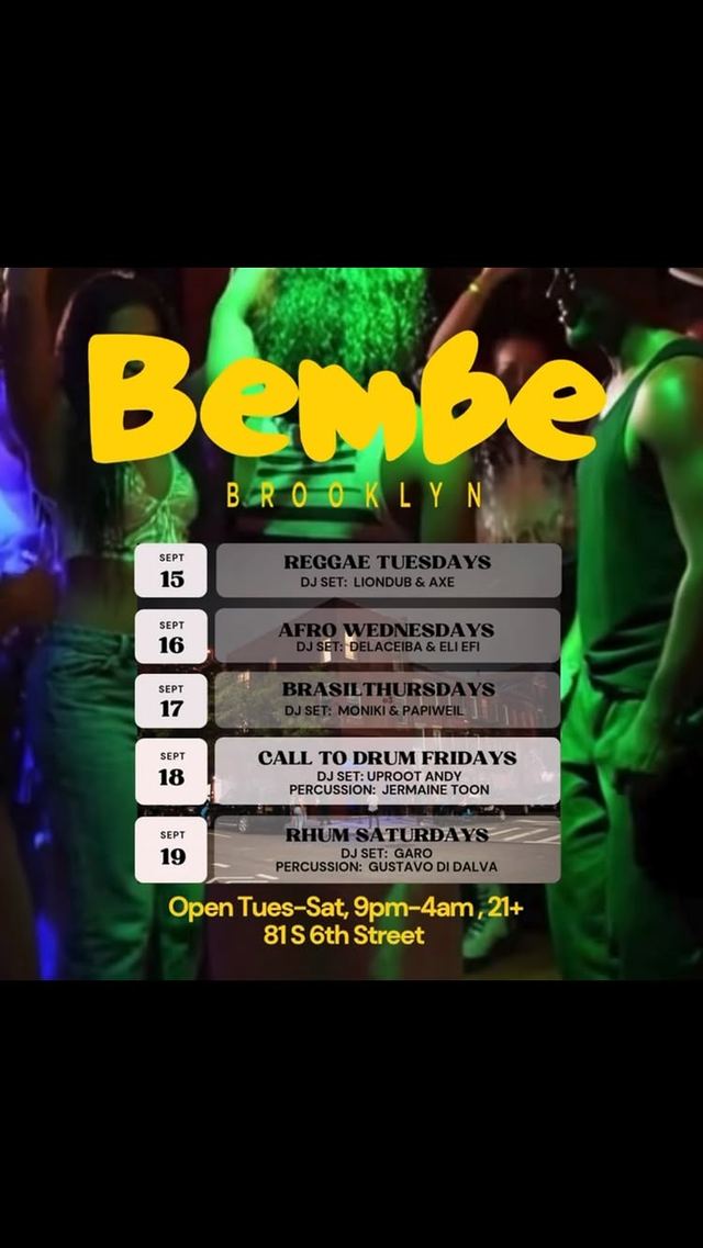 Rhum Saturdays, Sat, Sep 19, Bembe, Williamsburg