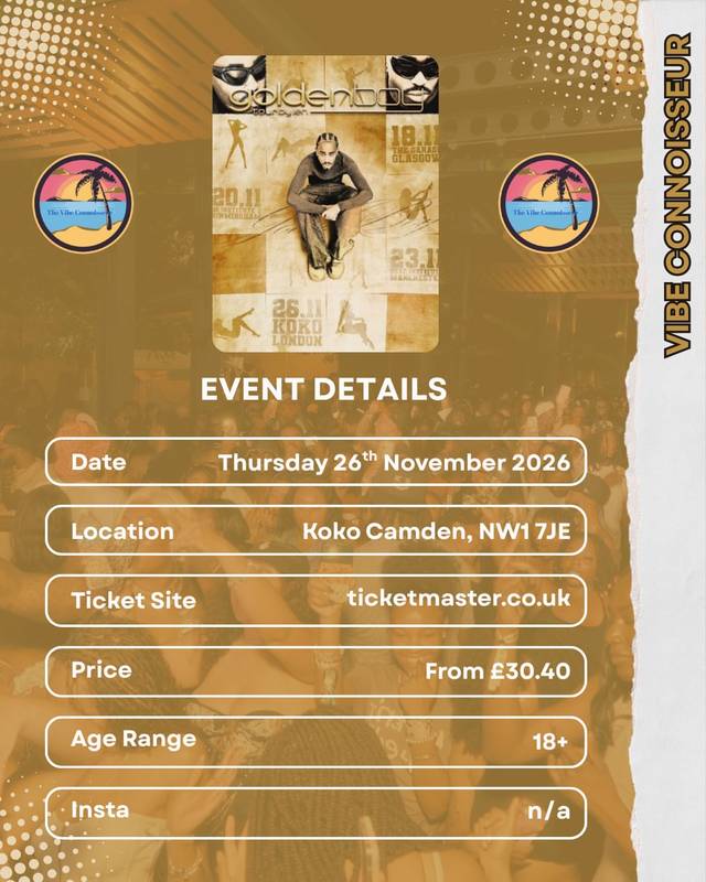Golden Boy Tour by Len, Thu, Nov 26, Koko Camden