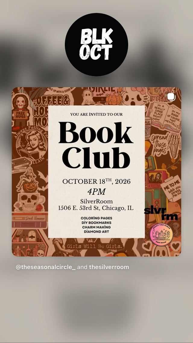 Book Club, Sun, Oct 18, SilverRoom