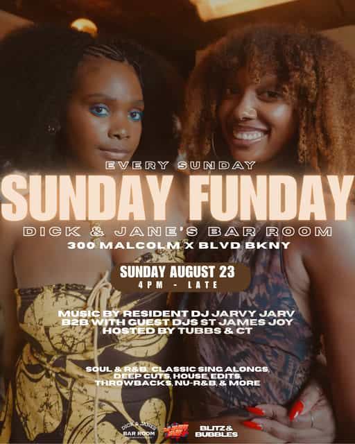 Sunday Funday, Sun, Aug 23, Dick & Janes Bar Room, Brooklyn, Bed-Stuy