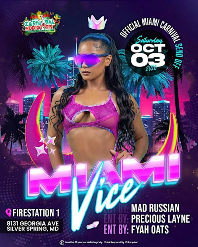 Miami Vce, Sun, Oct 4 – Sun, Oct 4, The Fire Station 1 Restaurant & Bar
