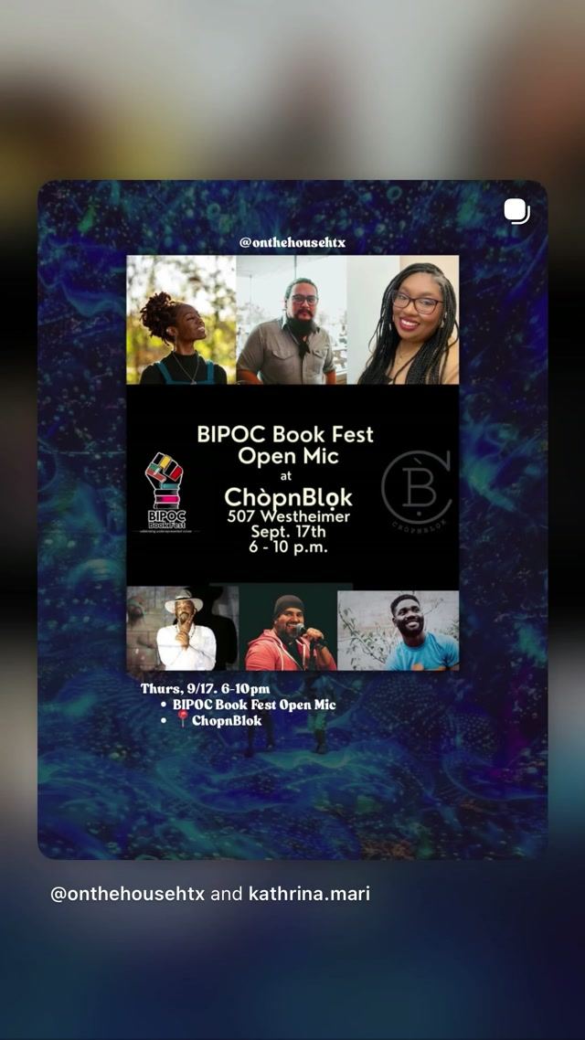 BIPOC Book Fest Open Mic, Thu, Sep 17, ChòpnBlok