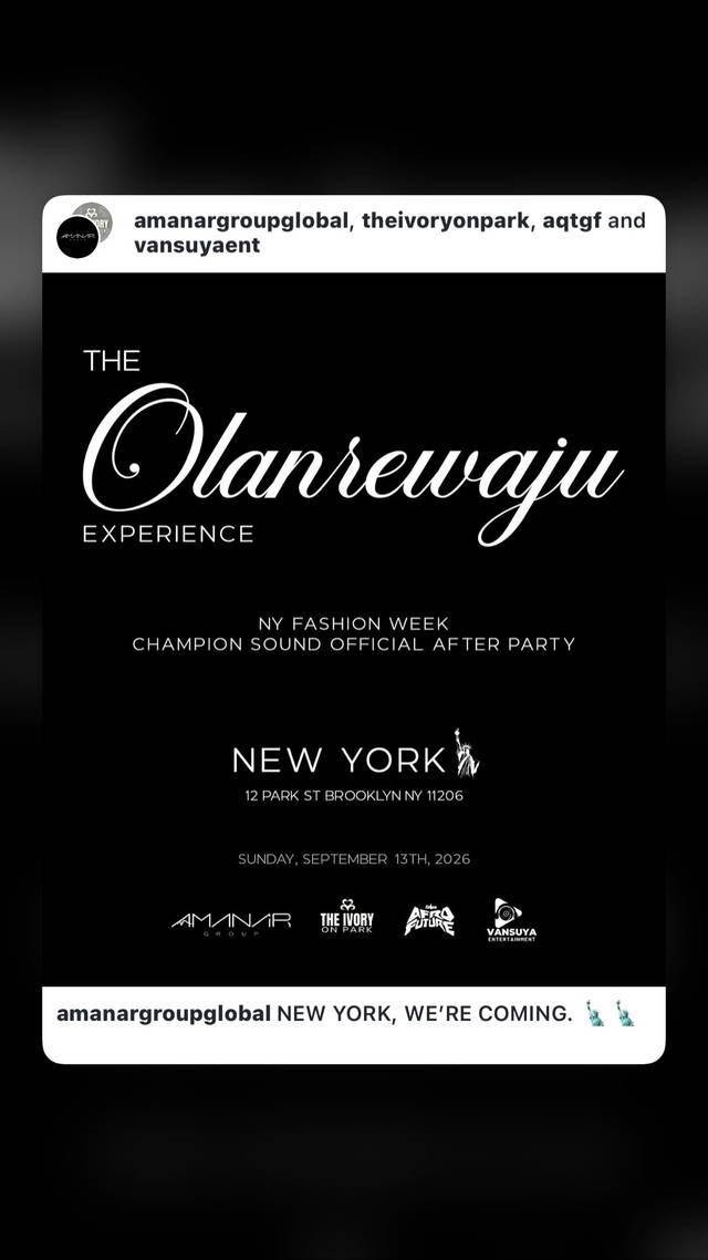 THE Olanrewaju EXPERIENCE, Sun, Sep 13, The Ivory on Park, Brooklyn