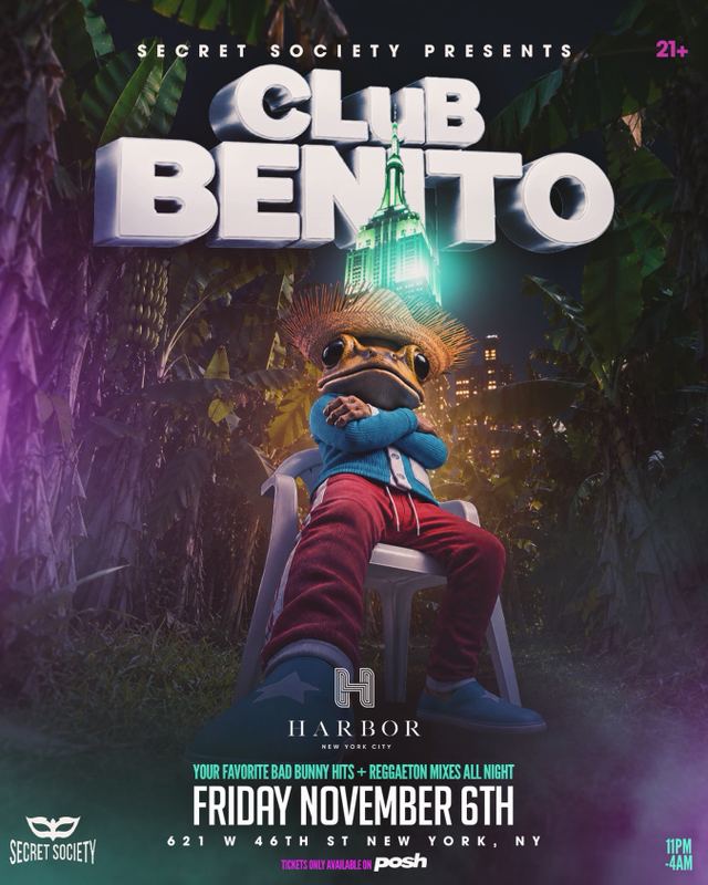 CLUB BENITO, Fri, Nov 6, Harbor New York City, Hell's Kitchen