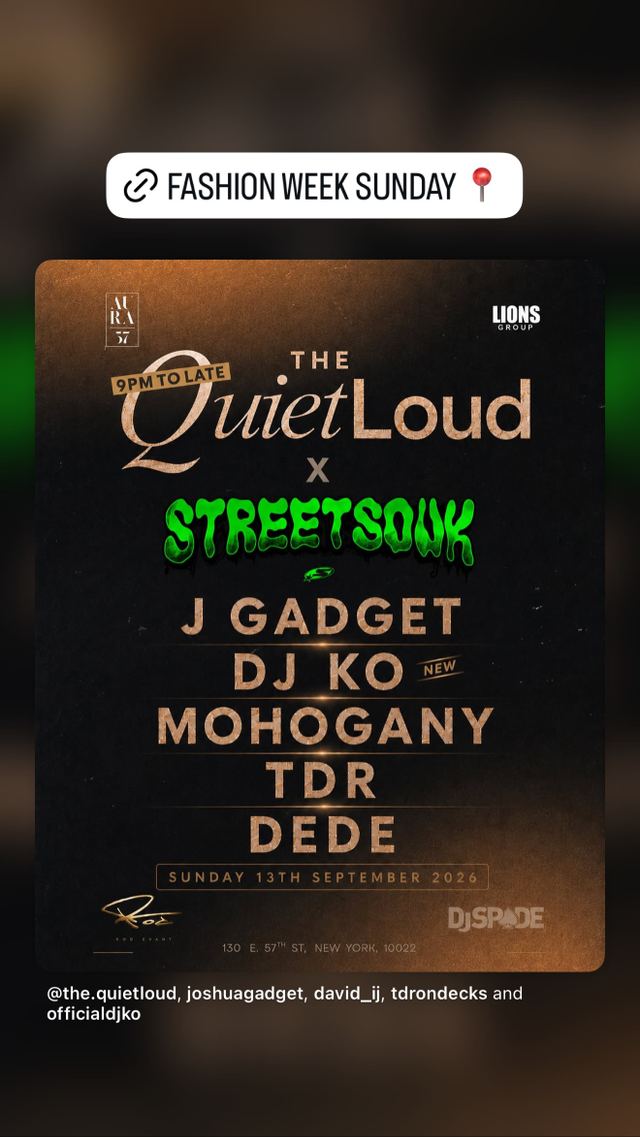 The Quiet Loud x StreetSoul, Sun, Sep 13, Hotel 57, Midtown East