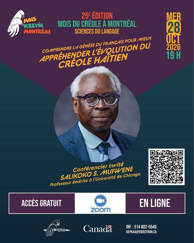 Comprendre la genèse du français pour mieux appréhender l'évolution du Créole Haïtien, Wed, Oct 28