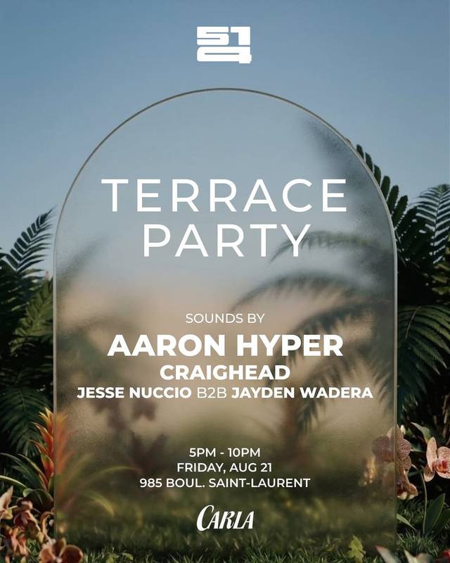 Terrace Party, Fri, Aug 21, Terrasse Carla, Chinatown