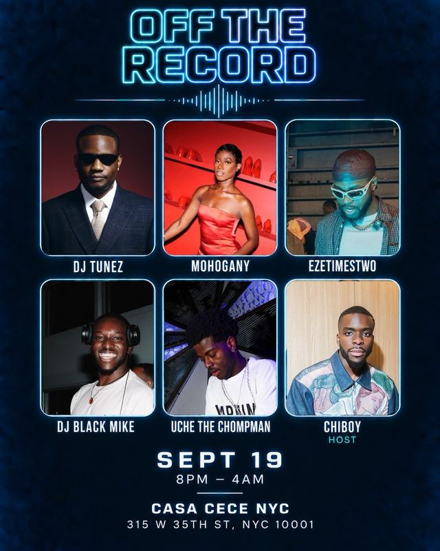 OFF THE RECORD, Sat, Sep 19, CASA CECE NYC, Manhattan