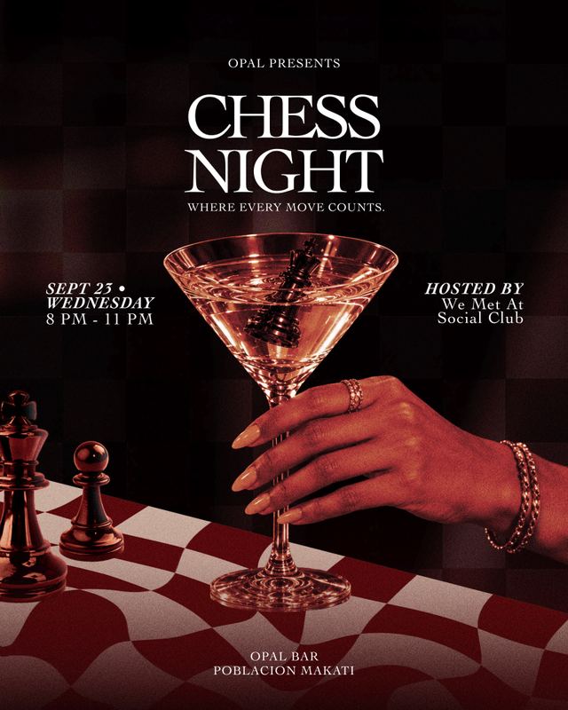 Chess Night, Wed, Sep 23, Opal Bar, Poblacion
